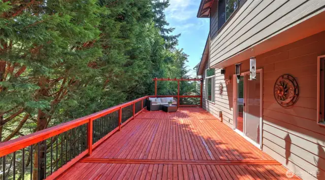 Deck all one color.  Shade changed the color dramatically in photo