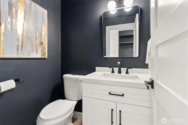 Upstairs powder room.