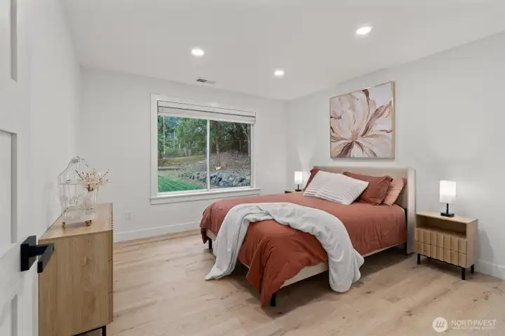 "Extra finished room" downstairs- currently in use as a 6th bedroom.