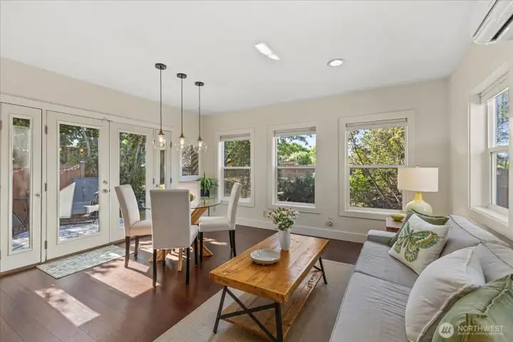 Again, three sides of windows/doors and light.  This is a very special space for dining, relaxing, chilling.