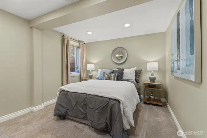 Lower level bedroom, spacious and peaceful