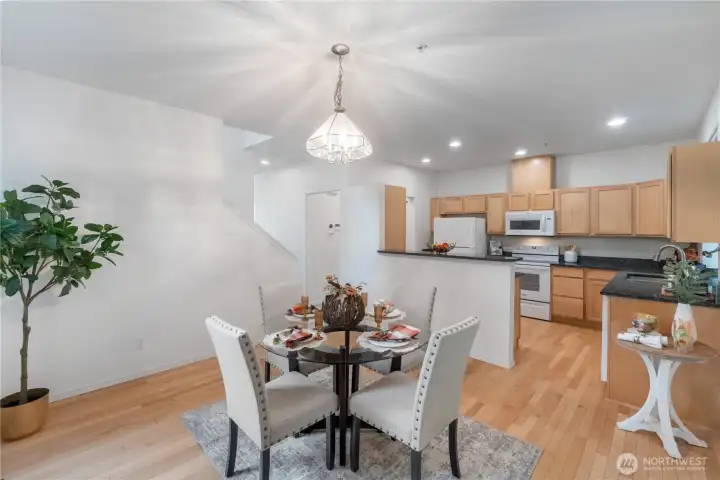 Slider off eating area in the kitchen