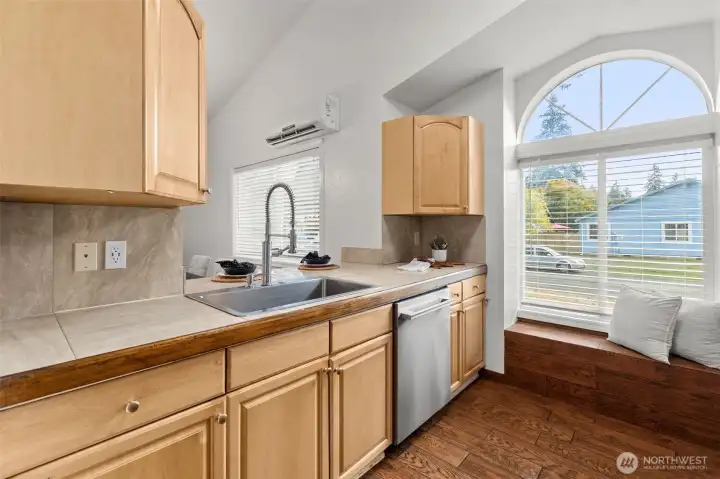 Brand new dishwasher, and faucet.