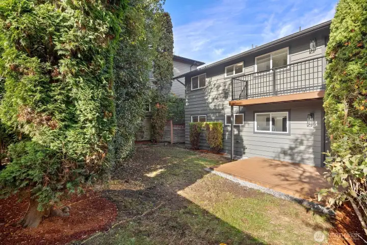 well maintained landscape and fully fenced back yard