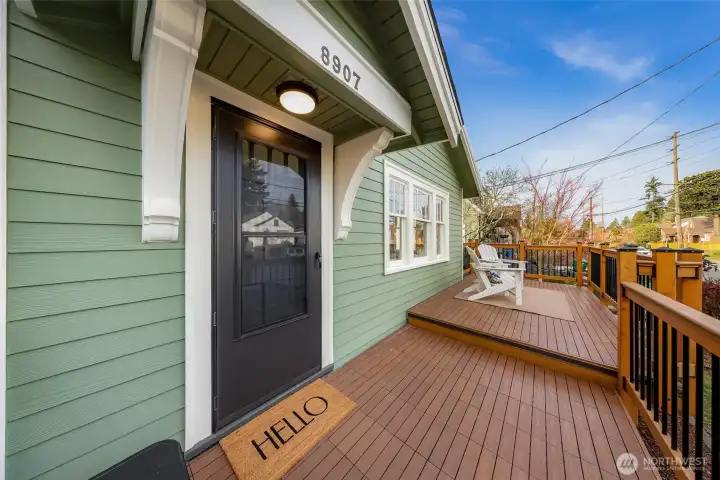 Spacious front porch