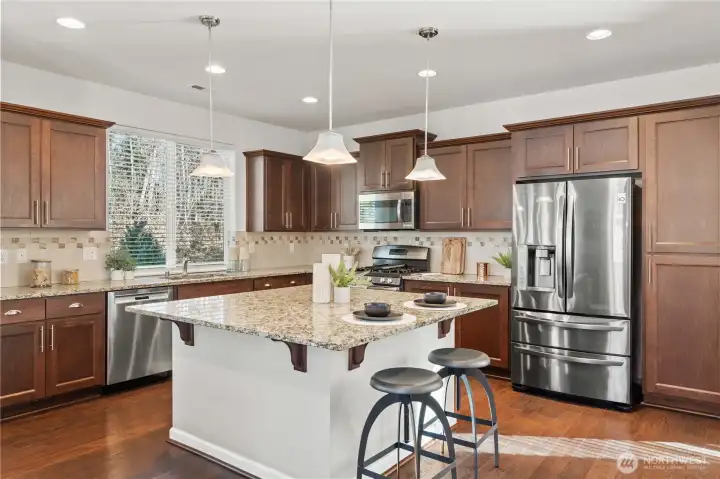 Oversized island with seating