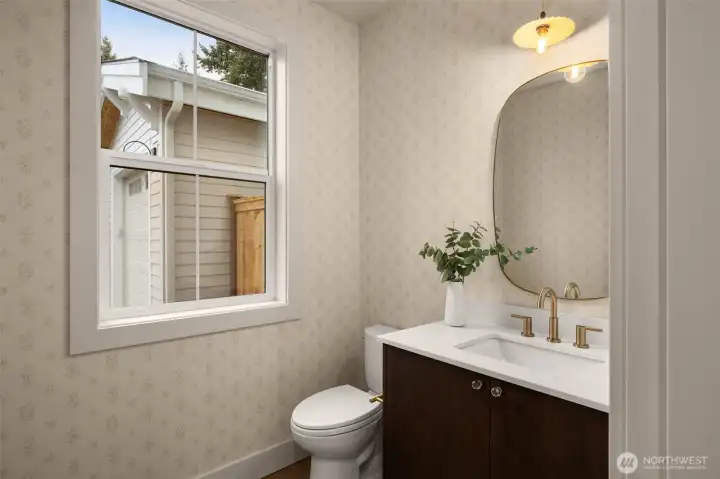 Main-level powder room