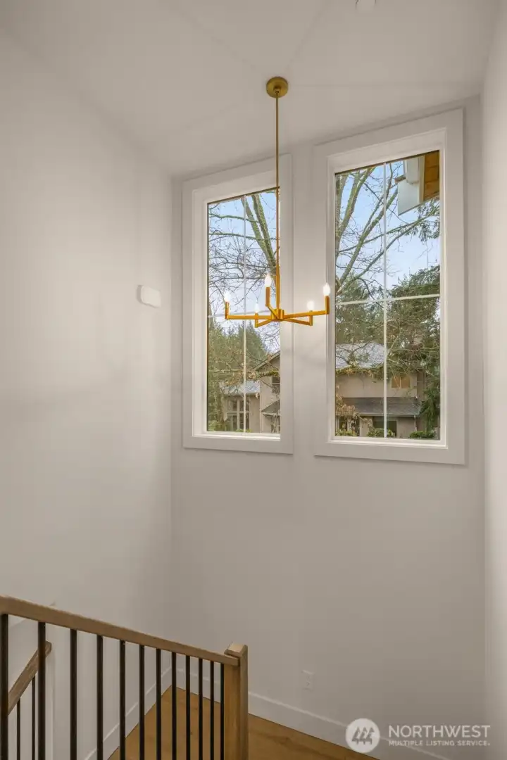 Gorgeous gold luxe lighting fixtures throughout.