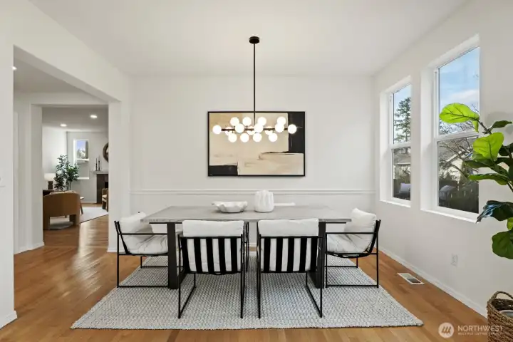 Spacious dining area ideal for gatherings and special occasions.