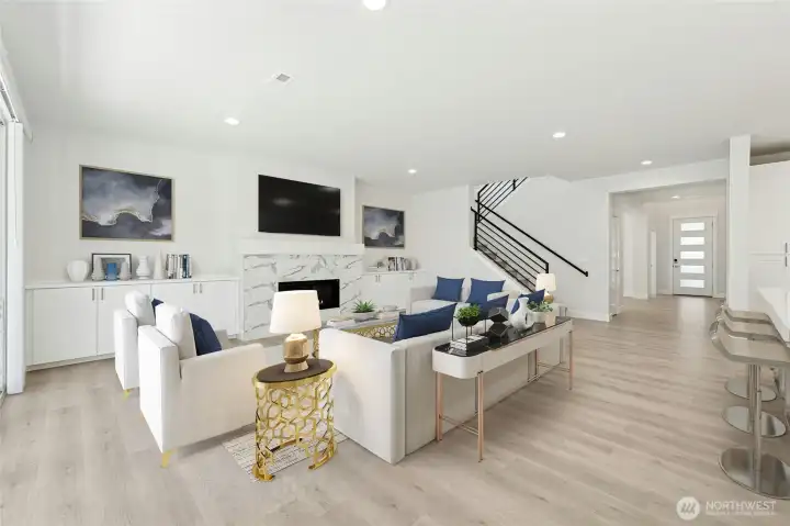 This is a general representation of floor plan and may vary from actual home constructed. Features in photos, upgrades, elevation, materials, dimensions and layout all subject to change without notice.