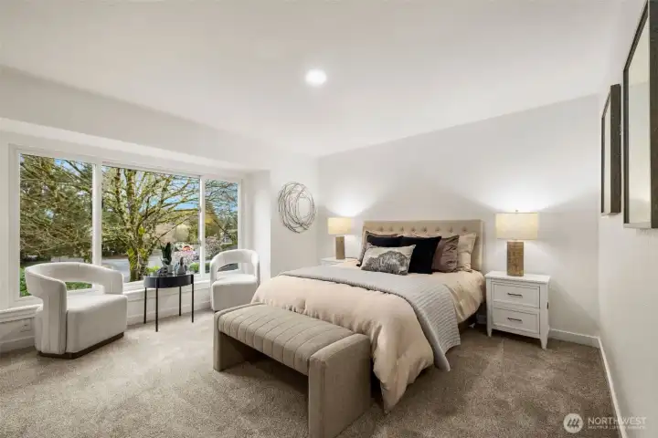 Light-filled primary bedroom