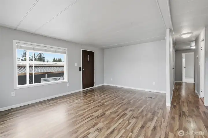 main living area and secondary entrance