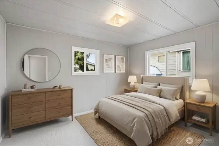 virtually staged 2nd bedroom