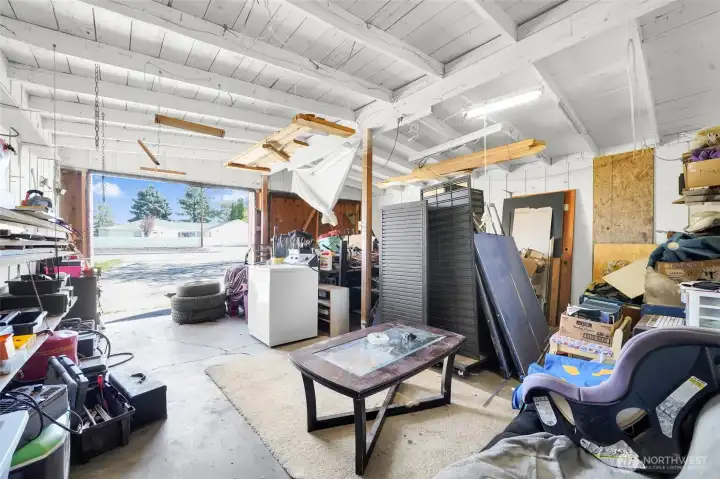 Interior of detached garage.