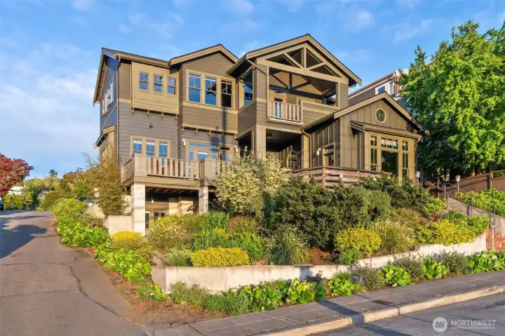 Welcome to 3310 59th Ave SW #A! This custom home, built in 2014, offers three levels of luxurious living—from a potential studio on the lower level, to the main living area on the middle floor, all the way up to three en-suite bedrooms on the top floor, each with its own private balcony, along with a conveniently located laundry area. The home was even framed to accommodate a three-stop elevator!