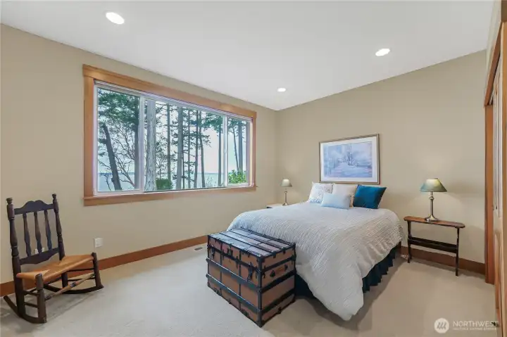 The second bedroom also features the incredible views.