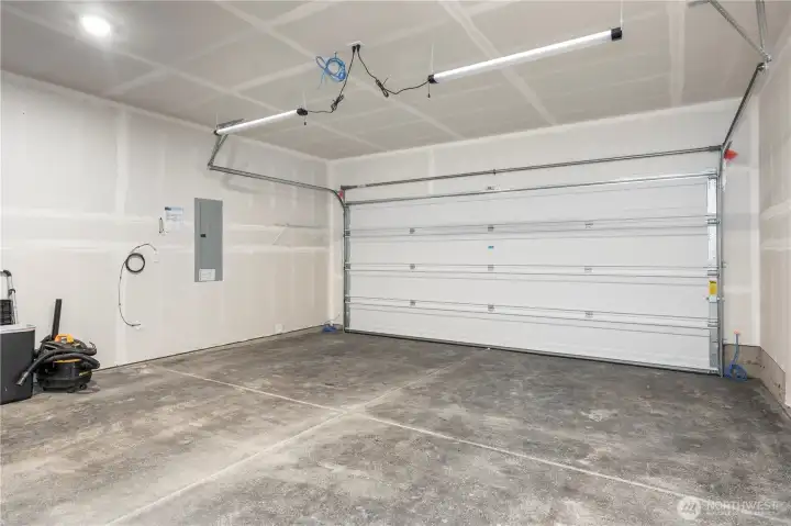 2 car garage fully drywalled