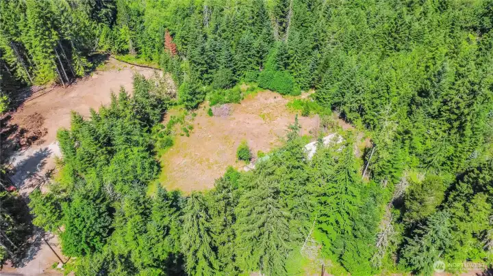 The clearing is the first of two approved building sites The clearing is the first of two approved building sites