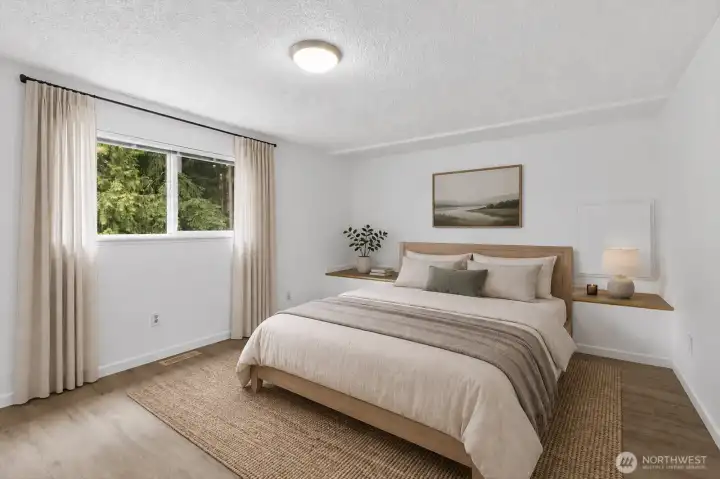 Primary Suite - virtually staged. Primary Suite - virtually staged.