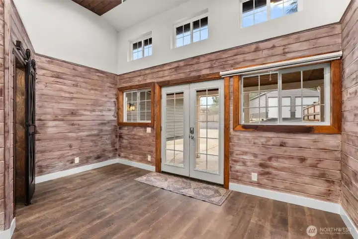 Interior of additional structure. Could be an office, hobby room, game room, or ... Interior of additional structure. Could be an office, hobby room, game room, or ...