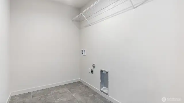 Laundry room is huge and conveniently located on upper level near bedrooms.