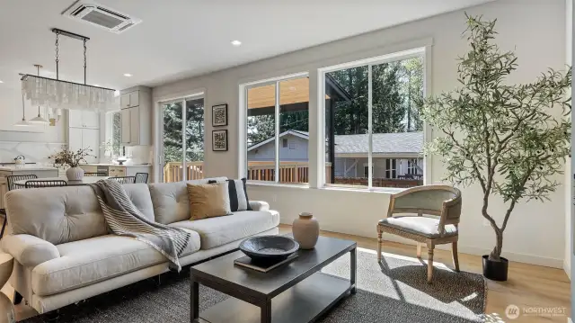 Great room is open to kitchen.