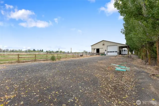 So much room for equipment storage or additional paddocks, RV's and more.