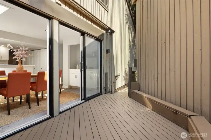 Deck off kitchen nook.