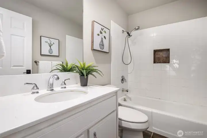 Main level full, hall bath.