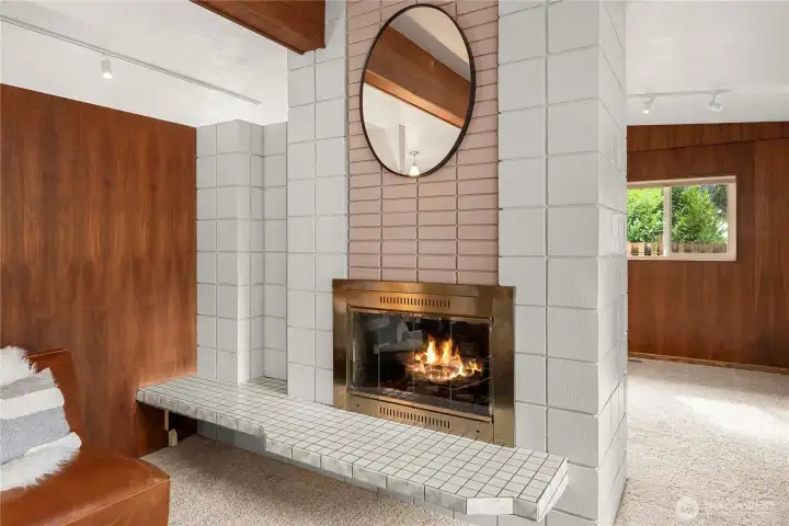 Cozy up by the gas fireplace—perfect for those cool Pacific Northwest nights