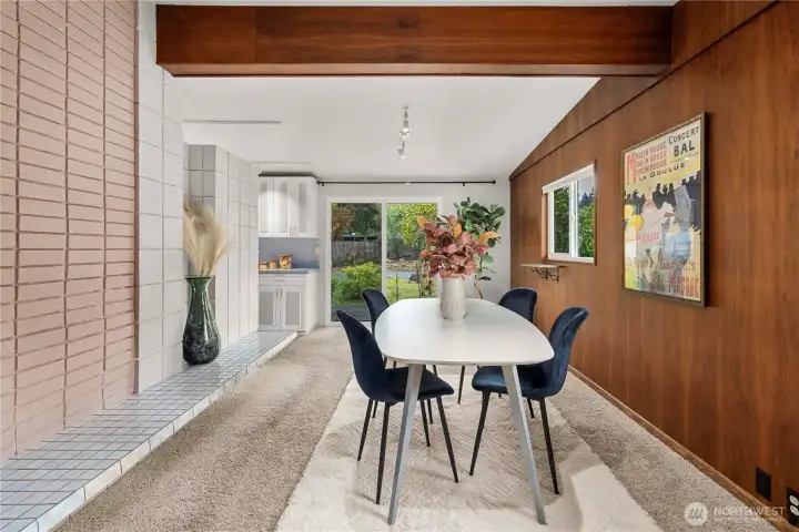 Indoor-outdoor connection at its best with a slider that opens to your serene backyard space