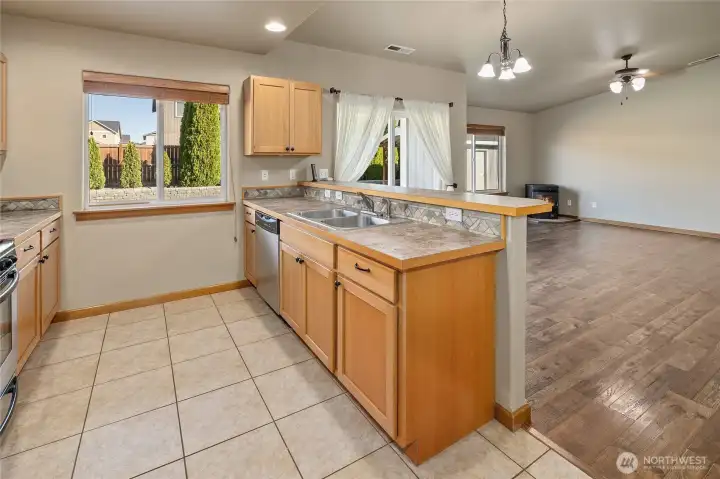 Perfect kitchen layout for entertaining.
