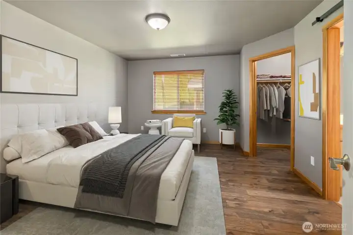 Primary Suite. (virtual staging)