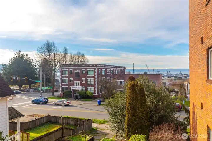 Private balcony with water, Olympic Mtn & beautiful sunset views.