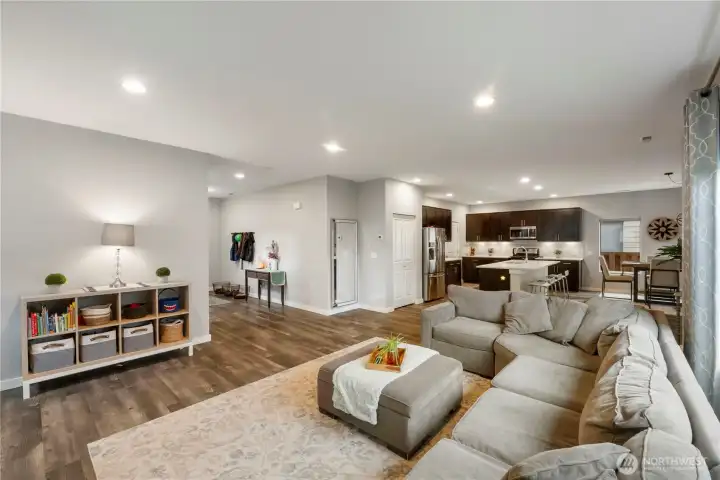 Living room with high ceilings
