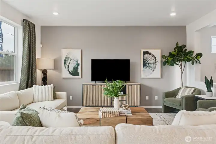 Spacious great room designed for comfortable living and entertaining.