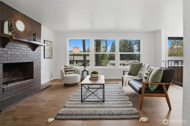 Living room feels bright and airy