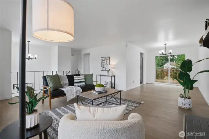 Living room connected to dining area