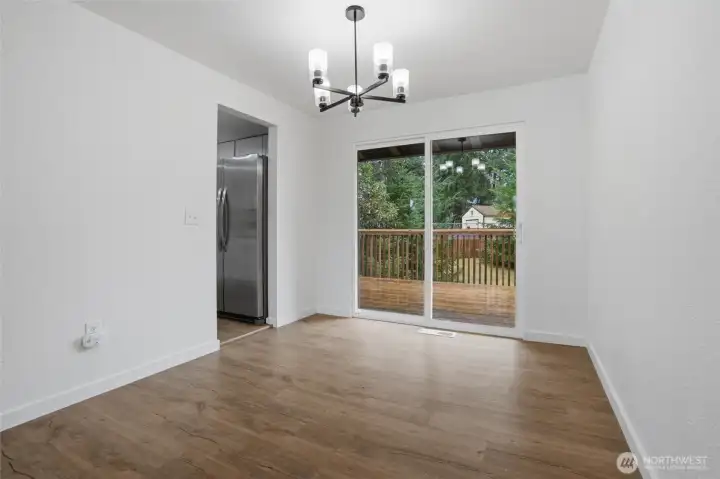 Dining area connected to kitchen