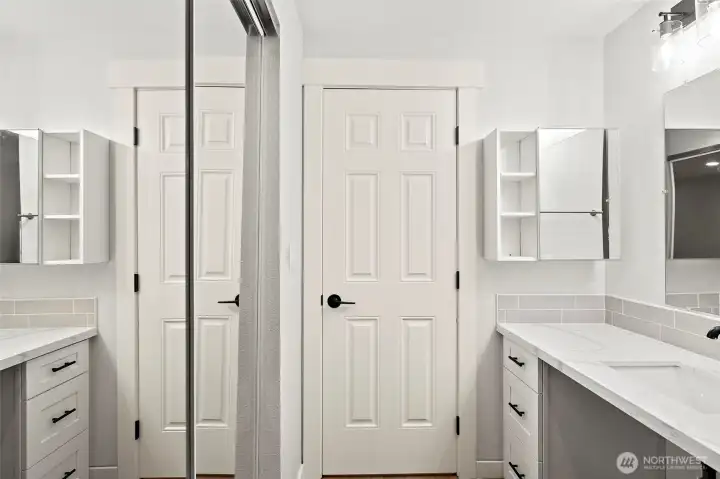 Bathroom with storage space