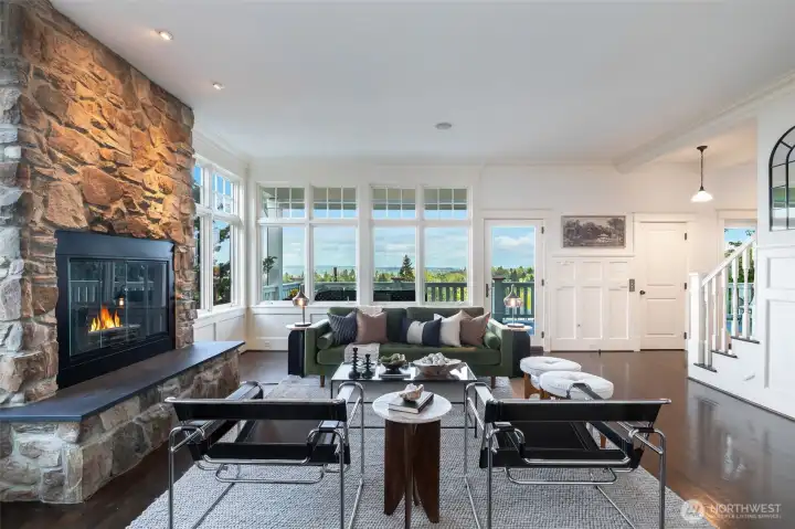 One of two living spaces here, both enjoying incredible eastern views.