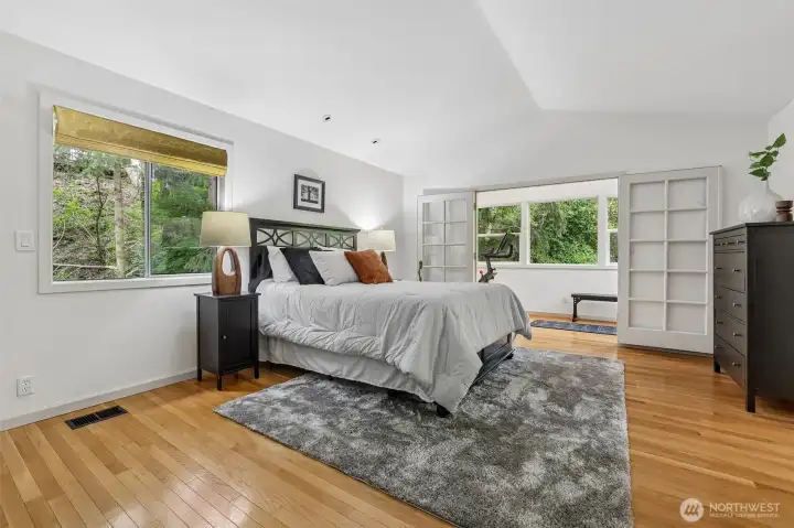 Spacious upstairs primary bedroom