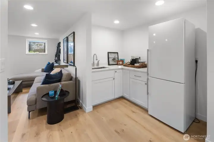 Lower level kitchenette.