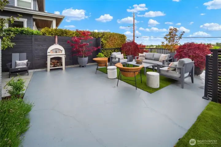 Beautiful patio off the main floor where you can enjoy morning coffee w/ views of City, Sound, Mt. Rainier.