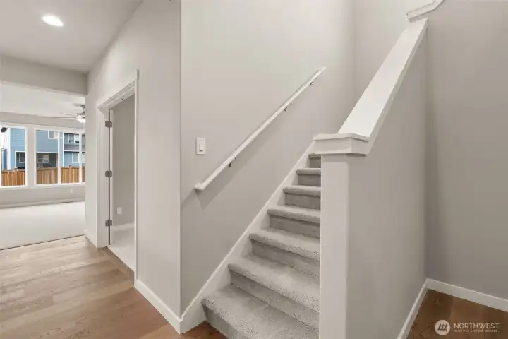 Well appointed staircase to second floor