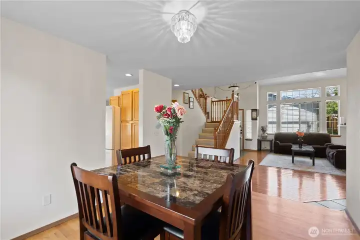 Dining room space is ample with room for a larger table! Dining room space is ample with room for a larger table!