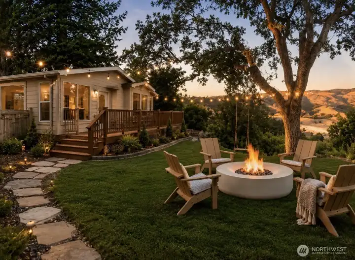 Backyard of AI manufactured home available possibility.  Fireplace can be installed at an extreme discount.