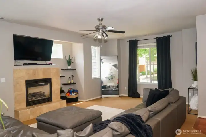 Entry into the open concept main floor living room