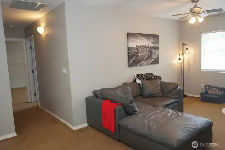 Bonus room towards laundry and bedrooms