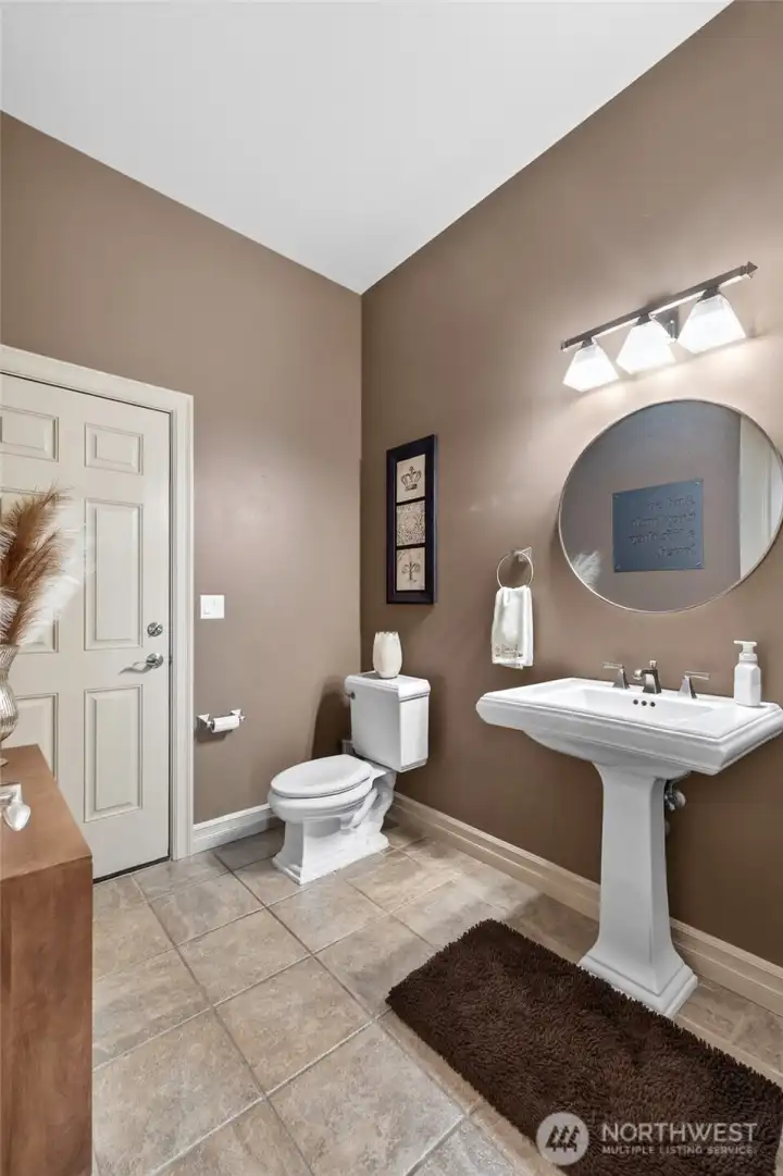 Main floor powder room with lake access